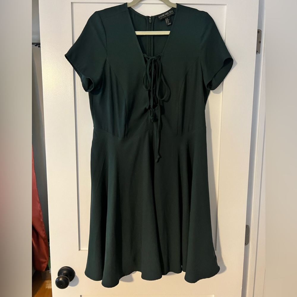 forever 21 f21 dark green lace dress XL